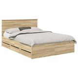Bed Frame with Drawer Sonoma Oak 160 x 200 cm Engineer Wood 3407965