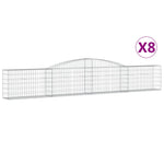 Arched Gabion Baskets 8 pcs 400x30x60/80 cm Galvanised Iron 3146846