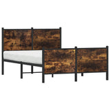 Metal Bed Frame without Mattress Smoked Oak 120x190 cm Small Double 4007682