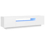 TV Cabinet with LED Lights White 160x35x40 cm 804427