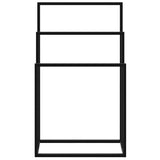 Towel Rack Black Iron Medium Towel Rack Rectangular Modern 343090