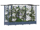 Raised Bed with Trellis and Roof Grey 203.5 x 40 x 125 cm PP 42032559