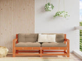 Garden Corner Sofa Solid Pine Wood Wax Brown 132 x 62 x 70.5 cm 865546