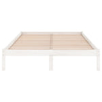 Bed Frame without Mattress White Solid Wood King Size 810023