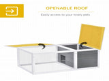 Rabbit Hutch Guinea Pig Hutch Wooden Small Animal Cage Rabbit Run Duck House with Openable Roof for T3398P350059
