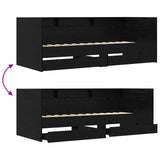 Bed Frame with Storage Black Oak 80 x 200 cm Engineered Wood 3429643