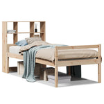 ZNTS Bookcase Bed without Mattress 75x190 cm Small Single Solid Wood Pine 3322000