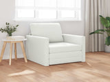 Folding Sofa Bed White 74 x 77 x 81 cm Faux Leather 42030493