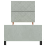 ZNTS Bed Frame Light Grey 100x200 cm Velvet 3344987