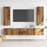 ZNTS 5 Piece TV Cabinet Set Wall-mounted Old Wood Engineered Wood 3329193