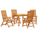 Garden Dining Set Folding 5 pcs Brown Solid Acacia Wood 3375631