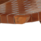 Folding Relaxing Chair Brown Real Leather 356376