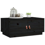 Coffee Table Black 80x50x35 cm Solid Wood Pine 818254
