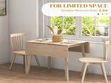 Solid Wood Folding Dining Table, Drop Leaf Table for 2-4 People, Rectangle Kitchen Table for Small T3398P342964