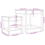 Sand Tables 2 pcs White Solid Wood Pine 825052