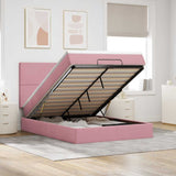 Ottoman Bed with Mattresses Pink 140x190cm Velvet 3313402