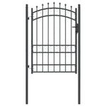Fence Gate with Spikes Grey 170 x 100 cm Powder-coated steel 42008990