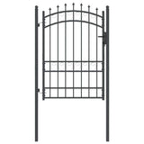 Fence Gate with Spikes EMMEN 170 x 100 cm Powder-coated steel 42008990