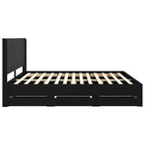 Bed Frame with Storage and Headboard Black 200 x 200 cm 3413918