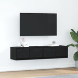 TV Cabinets 2 pcs Black Oak 60x31x25.5 cm Engineered Wood 861493