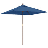 Garden Parasol with Wooden Pole Azure Blue 198x198x231 cm 363190