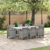 Garden Dining Set 9 pcs Light Grey Polypropylene 3378589