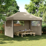 ZNTS Foldable Party Tent Pop-Up with 3 Sidewalls Taupe 4005018