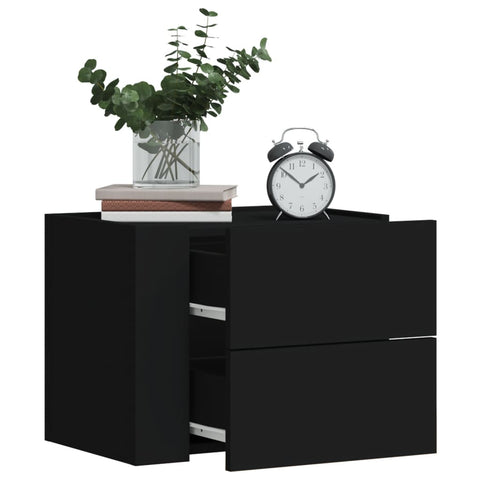 ZNTS Wall-mounted Bedside Cabinet Black 45x30x35 cm 848327