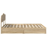Storage Bed with Drawer Sonoma Oak 150 x 200 cm Engineered Wood 3413084