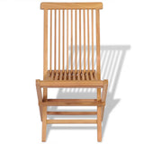 Folding Chair Set of 4 Natural Teak Solid Teak Wood Standard 43040