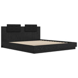 Bed Frame with Headboard Black Oak 180 x 200 cm Engineered Wood 3416336