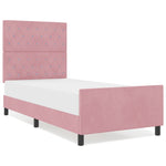 ZNTS Bed Frame Pink 100x200 cm Velvet 3344860