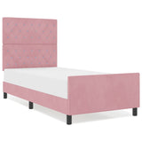 ZNTS Bed Frame Pink 90x200 cm Velvet 3344854