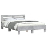 Bed Frame Concrete grey Engineered wood, Plywood 3207430