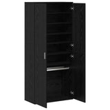 Highboard with Shelf Black oak 80 x 39 x 178 cm Engineered wood 3365572