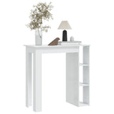 Bar Table with Shelf High Gloss White 102x50x103.5 cm Engineered Wood 809464