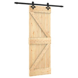 Sliding Door with Hardware Set 70x210 cm Solid Wood Pine 3203122