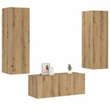 Wall Mounted TV cabinets 3 pcs Artisan Oak Engineered Wood 3328964