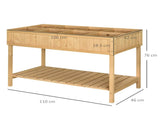 Garden Wooden Planters, Rectangular 8 Compartment Plant Stand, Oak Tone T3398P323950