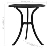 Bistro Set Black Cast aluminium Three-piece set Durable 315592