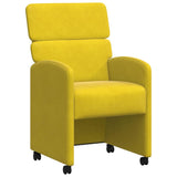 Dining Chairs with Wheels 2 pcs Yellow 58 x 65 x 98 cm Velvet 42017881