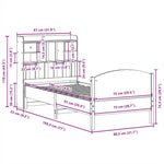 ZNTS Bookcase Bed without Mattress Wax Brown 75x190 cm Small Single Solid Wood Pine 3323169
