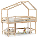 Loft Bed with Ladder and Roof without Mattress 90x190 cm Single 3282074