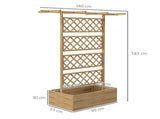 Wooden Trellis Planter Box, Raised Garden Bed to Grow Vegetables, Herbs and Flowers, Natural Tone T3398P315413