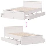 Bed Frame without Mattress with Headboard White 120x190 cm Small Double Solid Wood Pine 3308784