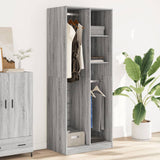 Wardrobe Grey Sonoma 80x50x200 cm Engineered Wood 3307761