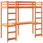 Loft Bed Frame without Mattress Wax Brown 75x190 cm Small Single Solid Wood Pine 3308576