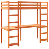 Loft Bed Frame without Mattress Wax Brown 75x190 cm Small Single Solid Wood Pine 3308576