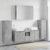 Bathroom Furniture Set 6 pcs Concrete Grey 100 x 15.5 x 70 cm 3407170