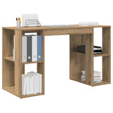 Desk with Shelf Artisan Oak 130 x 50.5 x 75 cm Engineered Wood 869505